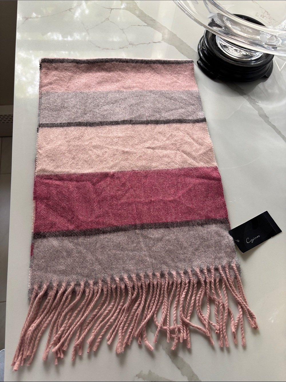 NWT, Cejon Striped Scarf in shade Blush